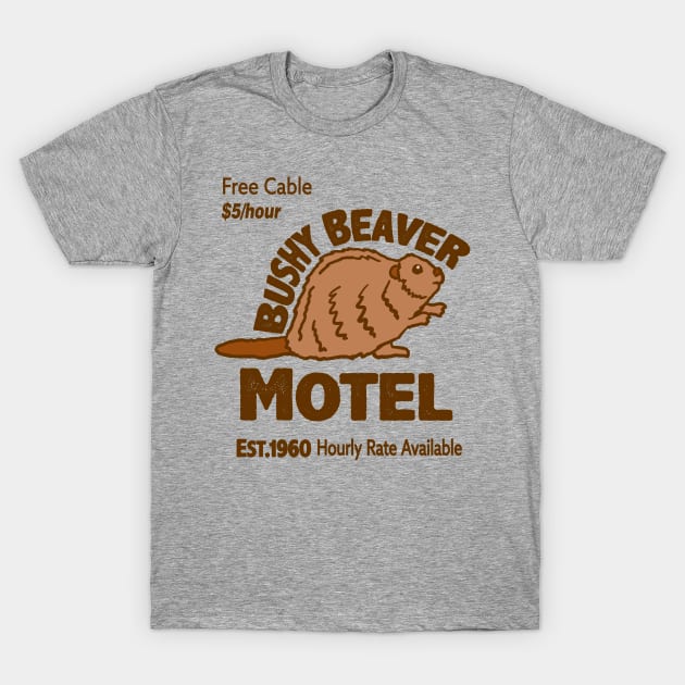 Bushy Beaver Motel T-Shirt by Eric03091978